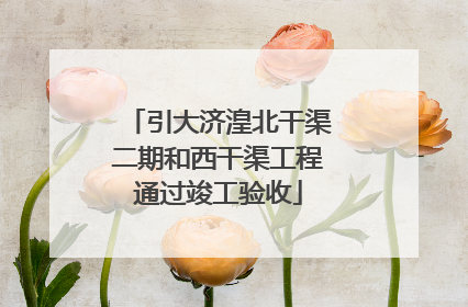 引大济湟北干渠二期和西干渠工程通过竣工验收