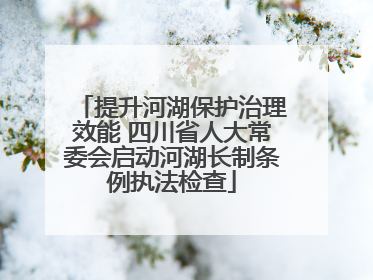 提升河湖保护治理效能 四川省人大常委会启动河湖长制条例执法检查