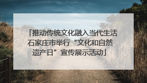 推动传统文化融入当代生活 石家庄市举行“文化和自然遗产日”宣传展示活动
