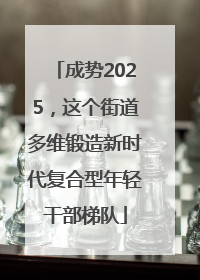 成势2025，这个街道多维锻造新时代复合型年轻干部梯队