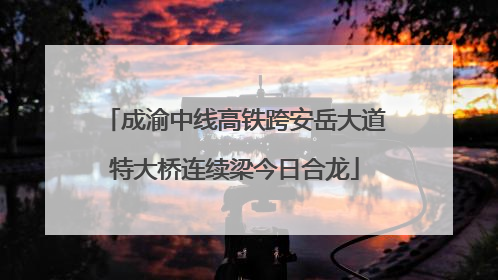 成渝中线高铁跨安岳大道特大桥连续梁今日合龙