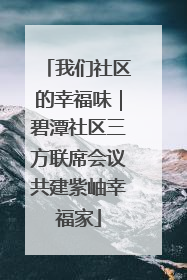 我们社区的幸福味｜碧潭社区三方联席会议共建紫岫幸福家