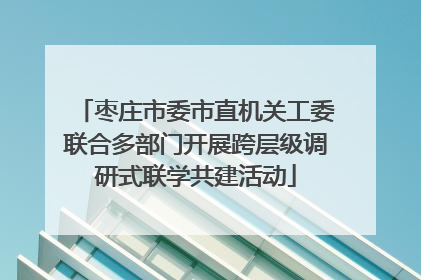 枣庄市委市直机关工委联合多部门开展跨层级调研式联学共建活动