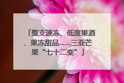 整支速冻、低度果酒、果冻甜品……三亚芒果“七十二变”