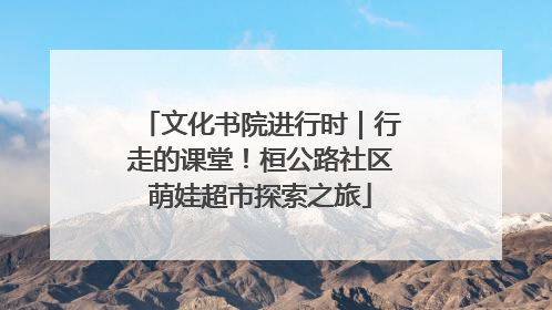 文化书院进行时｜行走的课堂！桓公路社区萌娃超市探索之旅