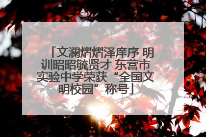 文澜熠熠泽庠序 明训昭昭毓贤才 东营市实验中学荣获“全国文明校园”称号