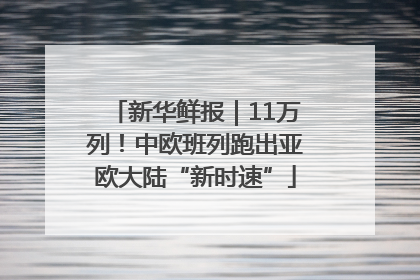 新华鲜报｜11万列！中欧班列跑出亚欧大陆“新时速”
