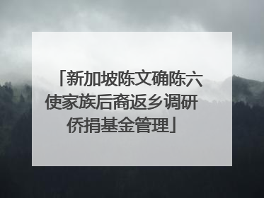 新加坡陈文确陈六使家族后裔返乡调研侨捐基金管理