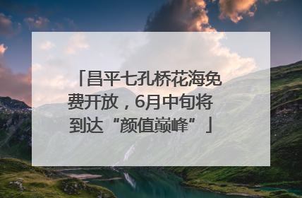 昌平七孔桥花海免费开放，6月中旬将到达“颜值巅峰”