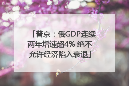 普京：俄GDP连续两年增速超4% 绝不允许经济陷入衰退