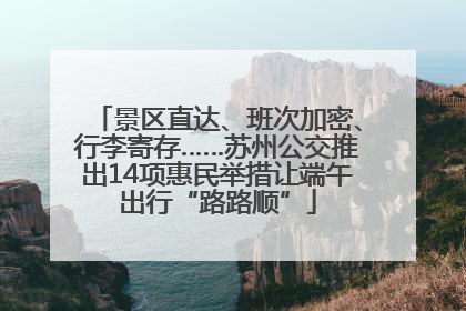 景区直达、班次加密、行李寄存……苏州公交推出14项惠民举措让端午出行“路路顺”