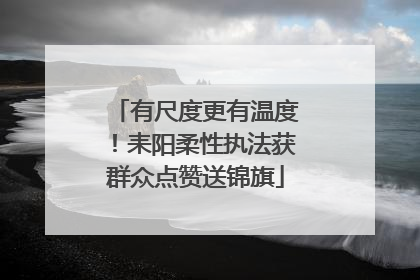 有尺度更有温度！耒阳柔性执法获群众点赞送锦旗