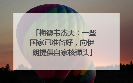 梅德韦杰夫：一些国家已准备好，向伊朗提供自家核弹头