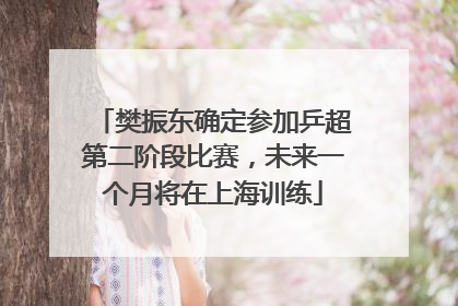 樊振东确定参加乒超第二阶段比赛，未来一个月将在上海训练