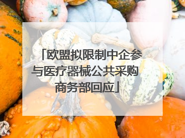 欧盟拟限制中企参与医疗器械公共采购 商务部回应