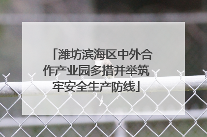 潍坊滨海区中外合作产业园多措并举筑牢安全生产防线