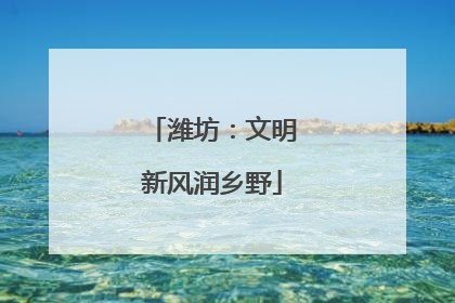 潍坊：文明新风润乡野