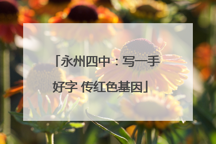 永州四中：写一手好字 传红色基因
