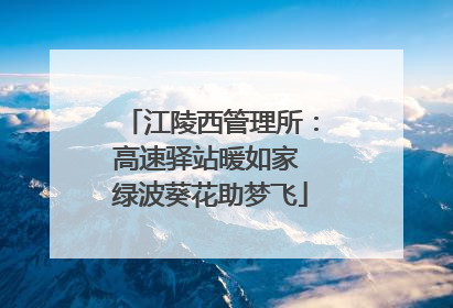 江陵西管理所：高速驿站暖如家 绿波葵花助梦飞