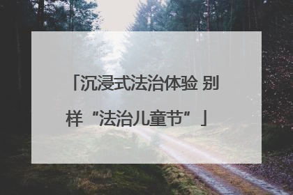 沉浸式法治体验 别样“法治儿童节”