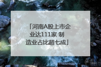 河南A股上市企业达111家 制造业占比超七成