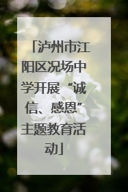 泸州市江阳区况场中学开展“诚信、感恩”主题教育活动
