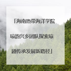 海南热带海洋学院琼韵兴乡团队探索琼剧传承发展新路径