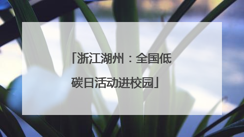 浙江湖州：全国低碳日活动进校园