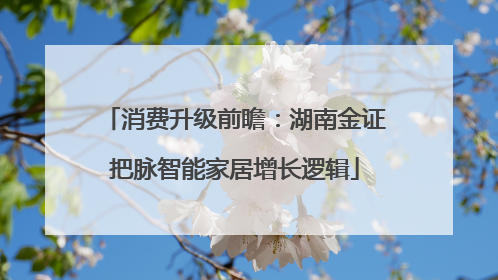 消费升级前瞻：湖南金证把脉智能家居增长逻辑