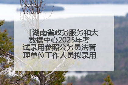 湖南省政务服务和大数据中心2025年考试录用参照公务员法管理单位工作人员拟录用人员名单公示