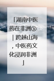 湖南中医药在非洲③｜跨越山海，中医药文化浸润非洲
