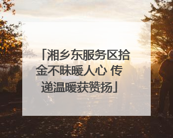湘乡东服务区拾金不昧暖人心 传递温暖获赞扬