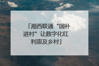湘西联通“国补进村”让数字化红利惠及乡村