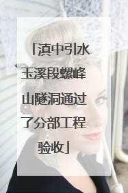 滇中引水玉溪段螺峰山隧洞通过了分部工程验收