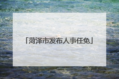 菏泽市发布人事任免