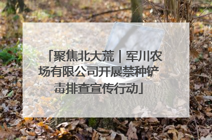 聚焦北大荒｜军川农场有限公司开展禁种铲毒排查宣传行动