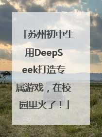 苏州初中生用DeepSeek打造专属游戏，在校园里火了！