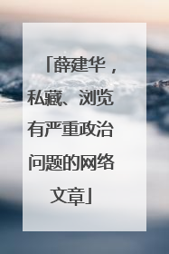 薛建华，私藏、浏览有严重政治问题的网络文章
