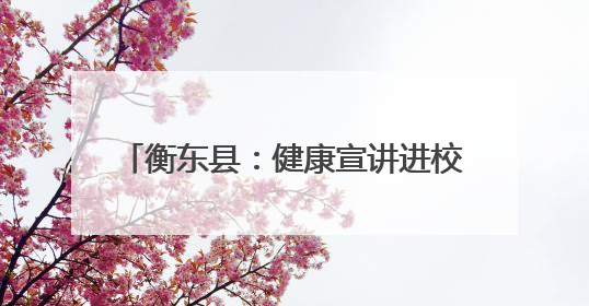 衡东县：健康宣讲进校园 利剑护蕾助成长