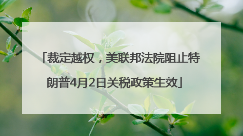 裁定越权，美联邦法院阻止特朗普4月2日关税政策生效
