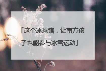 这个冰球馆，让南方孩子也能参与冰雪运动