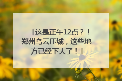 这是正午12点？！郑州乌云压城，这些地方已经下大了！