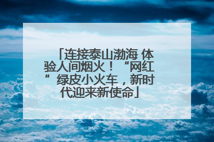 连接泰山渤海 体验人间烟火！“网红”绿皮小火车，新时代迎来新使命