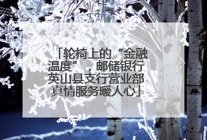 轮椅上的“金融温度”，邮储银行英山县支行营业部真情服务暖人心