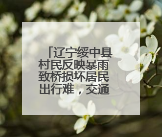 辽宁绥中县村民反映暴雨致桥损坏居民出行难，交通运输局：保证处理好