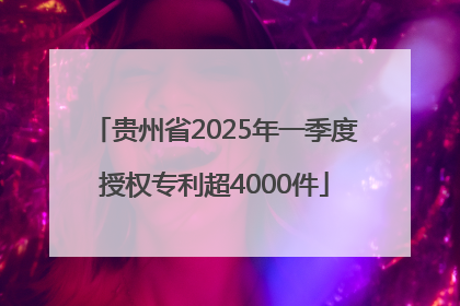 贵州省2025年一季度授权专利超4000件