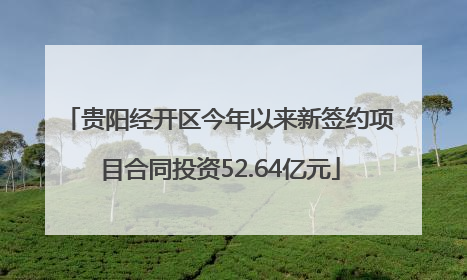 贵阳经开区今年以来新签约项目合同投资52.64亿元