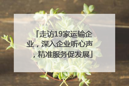 走访19家运输企业，深入企业听心声，精准服务促发展