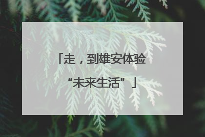 走，到雄安体验“未来生活”