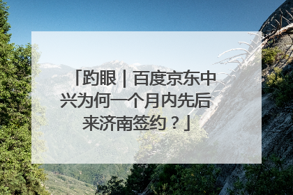 趵眼｜百度京东中兴为何一个月内先后来济南签约？